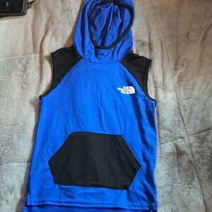 The North Face Kids Blue and Black Sleeveless Hoodie